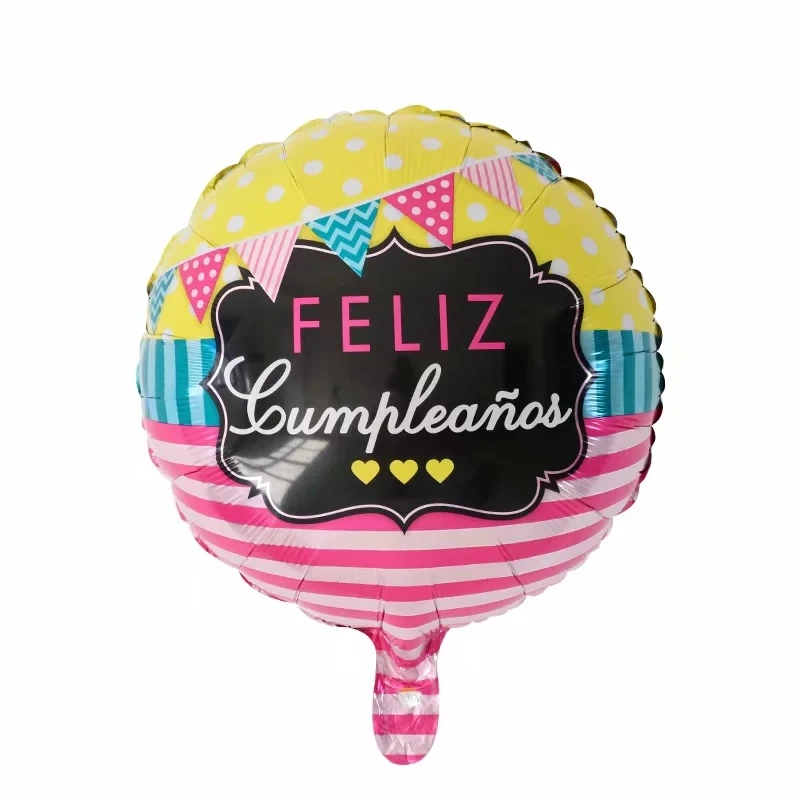  18 дюймовый испанский фелиз cumpleanos круглый квадратный Пентаграмма форма Алюминиевая Фольга Воздушный шар для дня рождения украшение воздушные