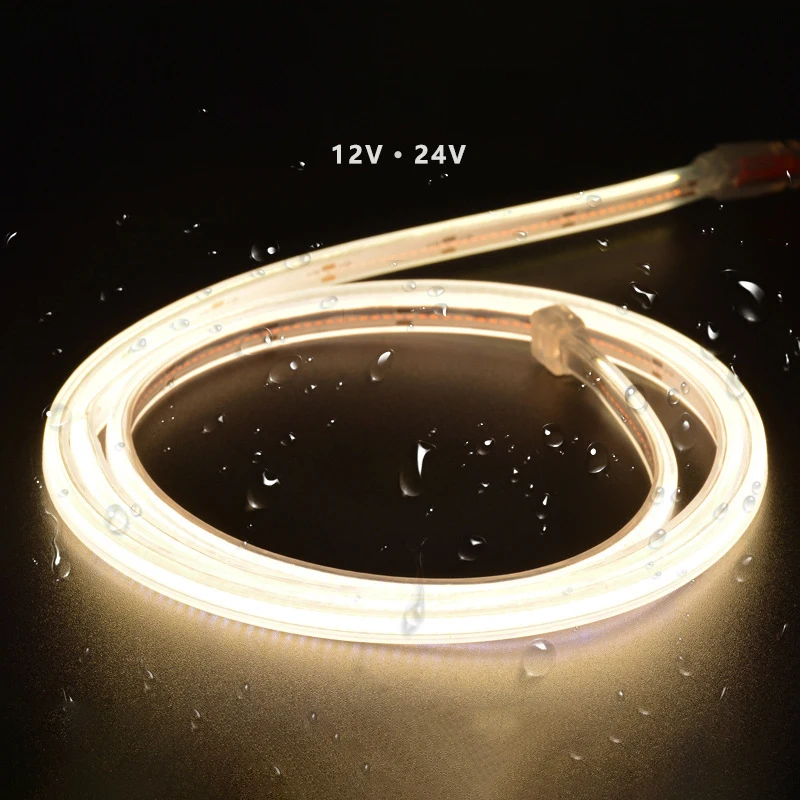 Super Bright New Technology Dotless COB LED Strip 320 Chips/m 12V Warm White Pure IP68