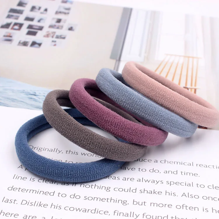 Rapid Sample 5 piece of Large Seamless Hair Ties Colorful Nylon Elastic Hair Bands Rubber Bands Scrunchie Hair Accessories
