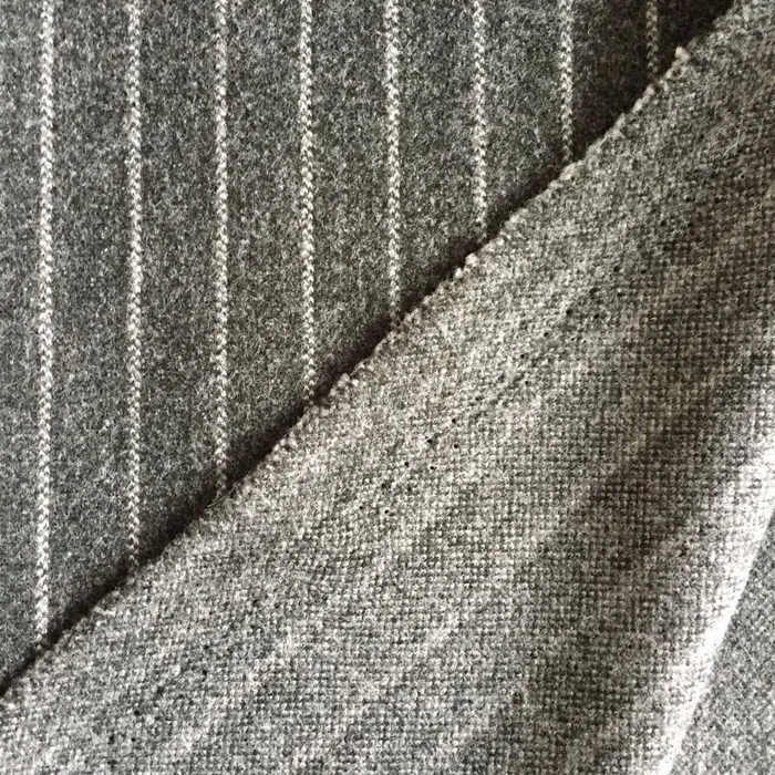 JC-K2838 /M  HIGH QUALITY WOOLEN KNIT CLASSIC STRIPE TWEED FABRIC FOR WINTER COAT
