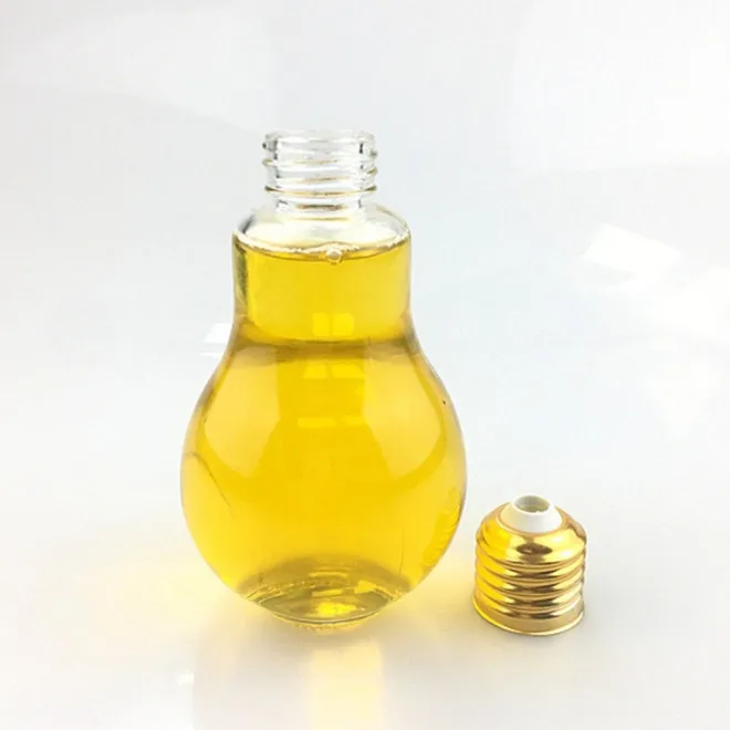 150ml 5oz cheap empty  light bulb shape juice boba milk tea glass bottle with straw