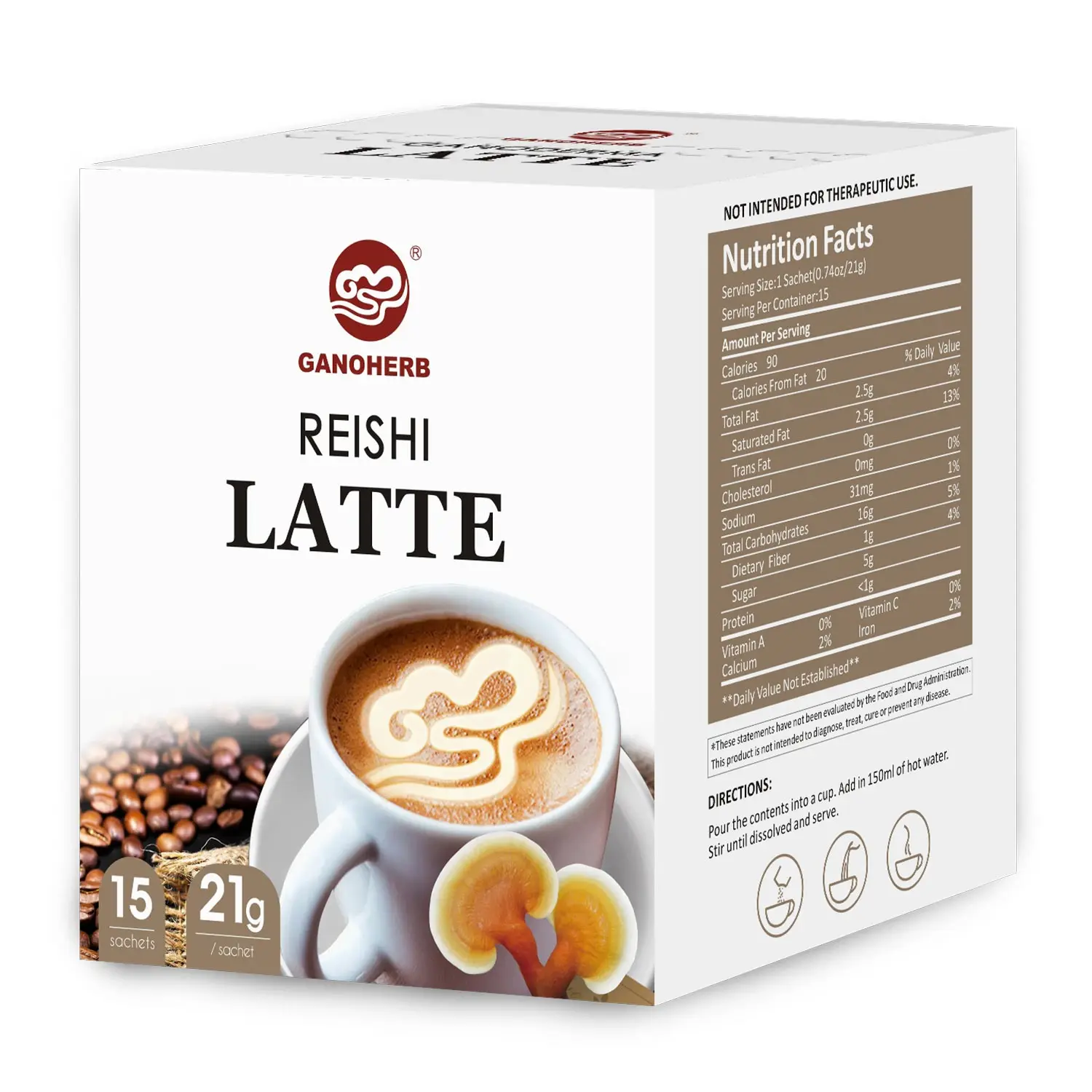 OEM private label Coffee ganoderma cafe Organic Reishi Cappuccino with Ganoderma Lucidum Extract Capuchino