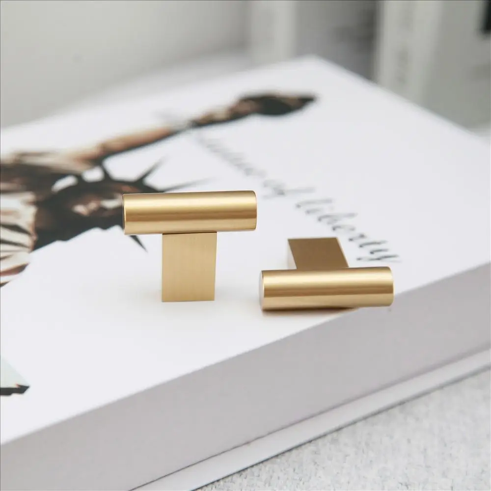 Maxery Minimalist Brass Furniture Handle Simple and Modern Drawer Cabinet Wardrobe Pull Knobs New Pulls Furniture Hardware