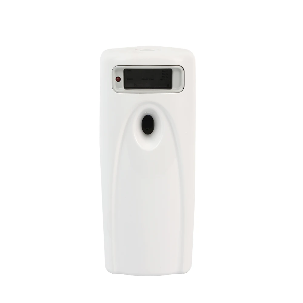 Hot Sale White Wall Mount Plastic LED Perfume Dispenser Programable LCD Aerosol Dispenser for Bathroom Restroom AEROSOL FAMILY