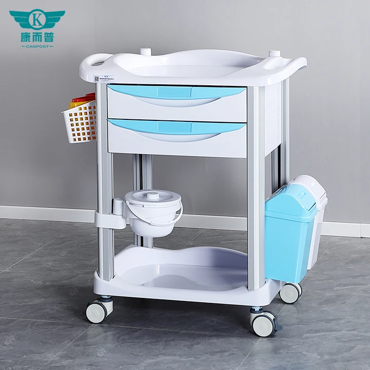 ABS Plastic Anesthesia Medicine Medical Cart Emergency Treatment Drug Trolley Hospital Furniture