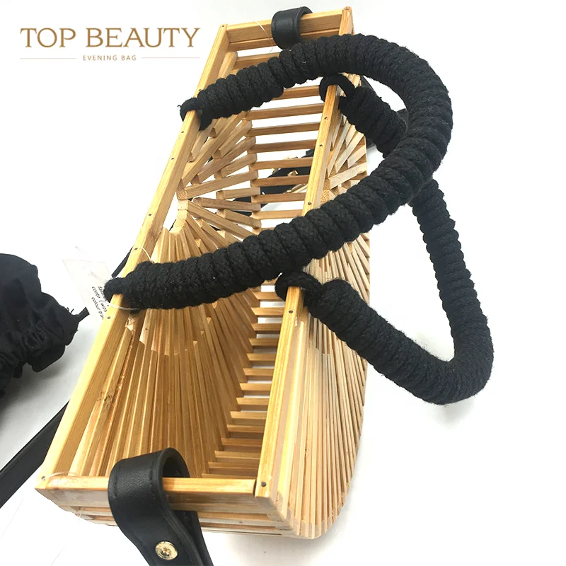 
Wholesale women handmade handbag wooden shoulder straw bag purse bamboo clutch handbag 