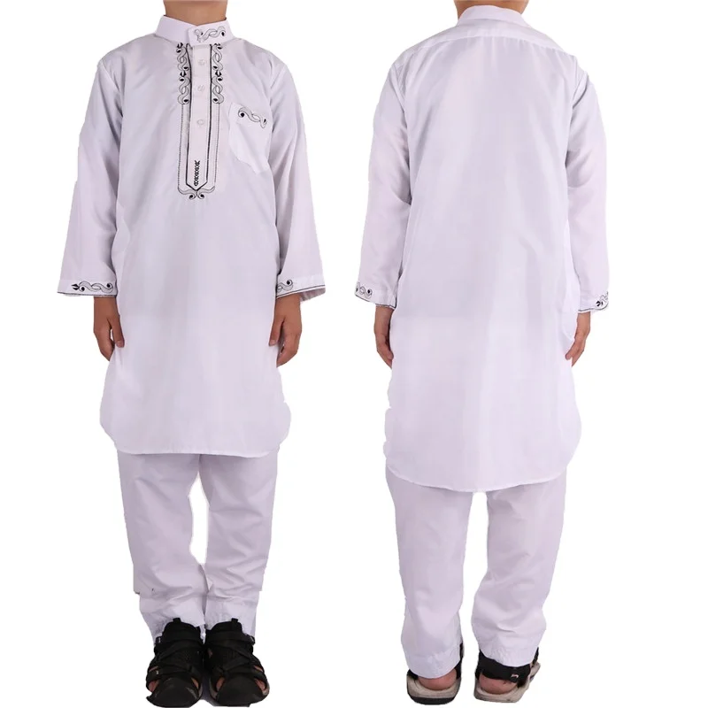 kids Polyester islamic clothing Long Sleeve abaya muslim boy muslim dress