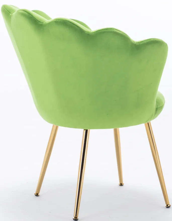 Lotus flower shape Green golden leisure chair