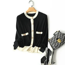 Тонкий Модный шерстяной кардиган, женское платье с круглым вырезом и длинным рукавом женские кардиганы и свитера, разноцветная подходящая обувь на сверхвысоком каблуке