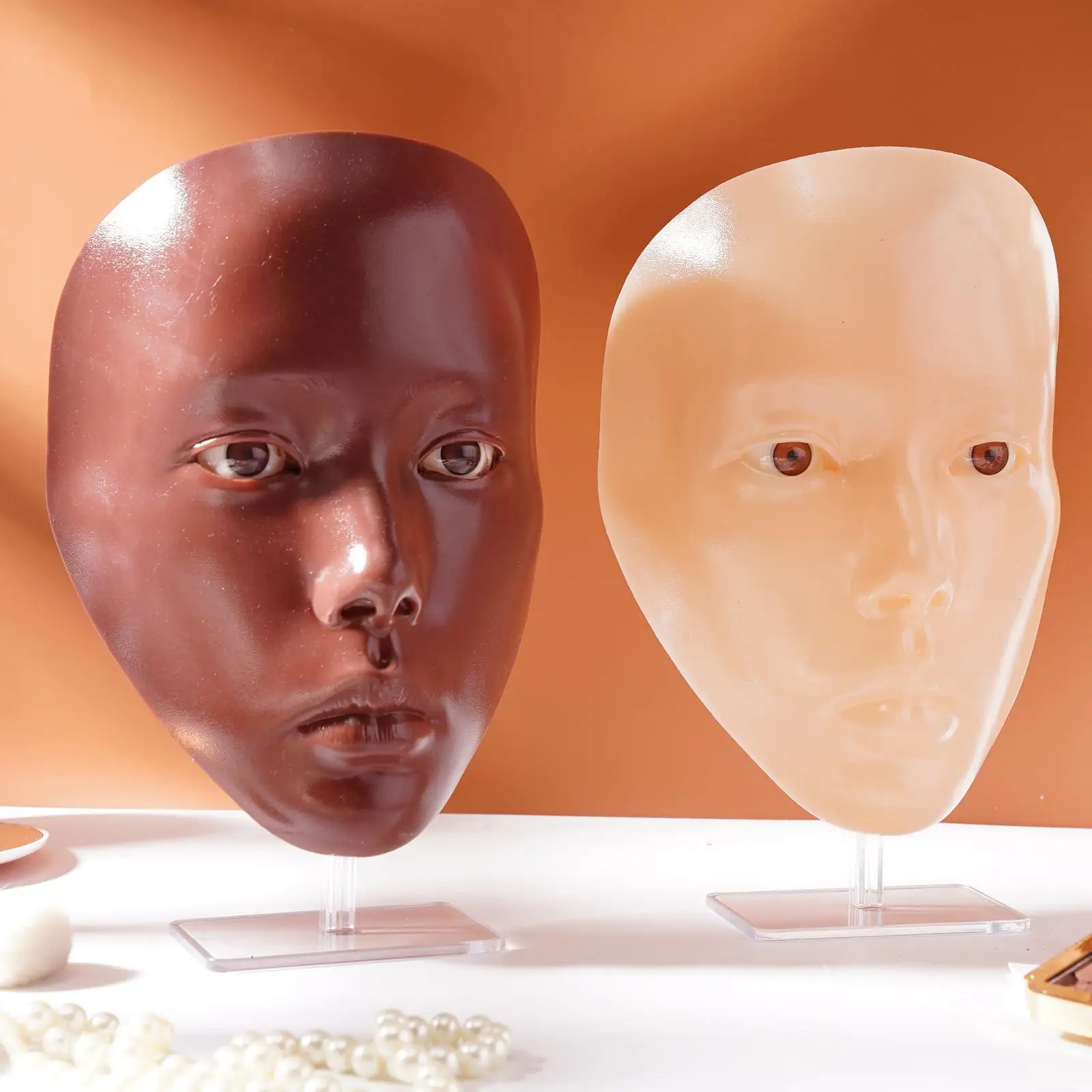 Full Face 5D Reusable Silicone Practice Board Makeup Board Full Face Eyebrow Tattoo Practice Skin Eye Makeup Training Skin