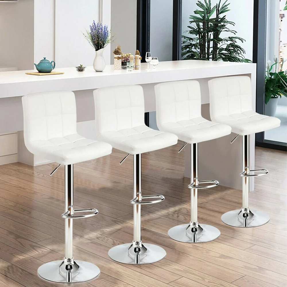 Modern high back bar stool adjustable pu leather seats swivel bar stool chair