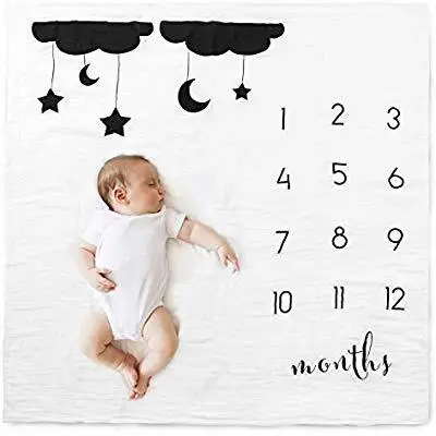 Decorative Photography Prop Milestone Baby Blanket Cotton