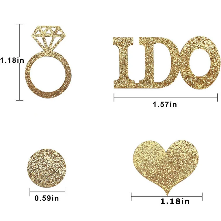 Wedding Supplies Gold Table Confetti Glitter Paper Diamond Ring Confetti I Do Engagement Party Table Scatter
