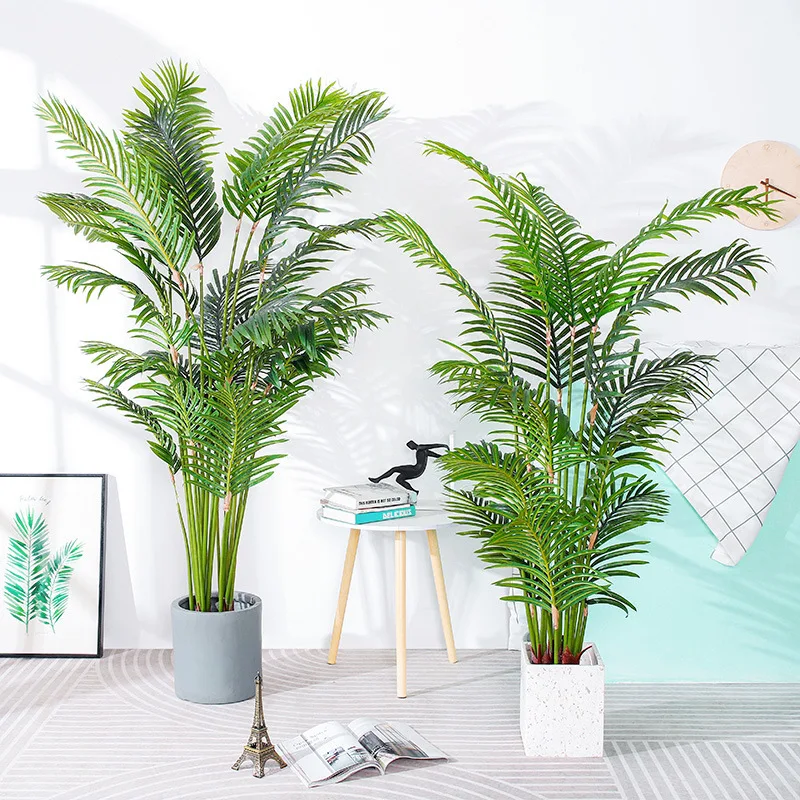 Large Artificial Plants Tropical Palm Tree Leaves Faux Palm Tree Indoor Realistic Plastic Monstera for Home Garden Office Decor