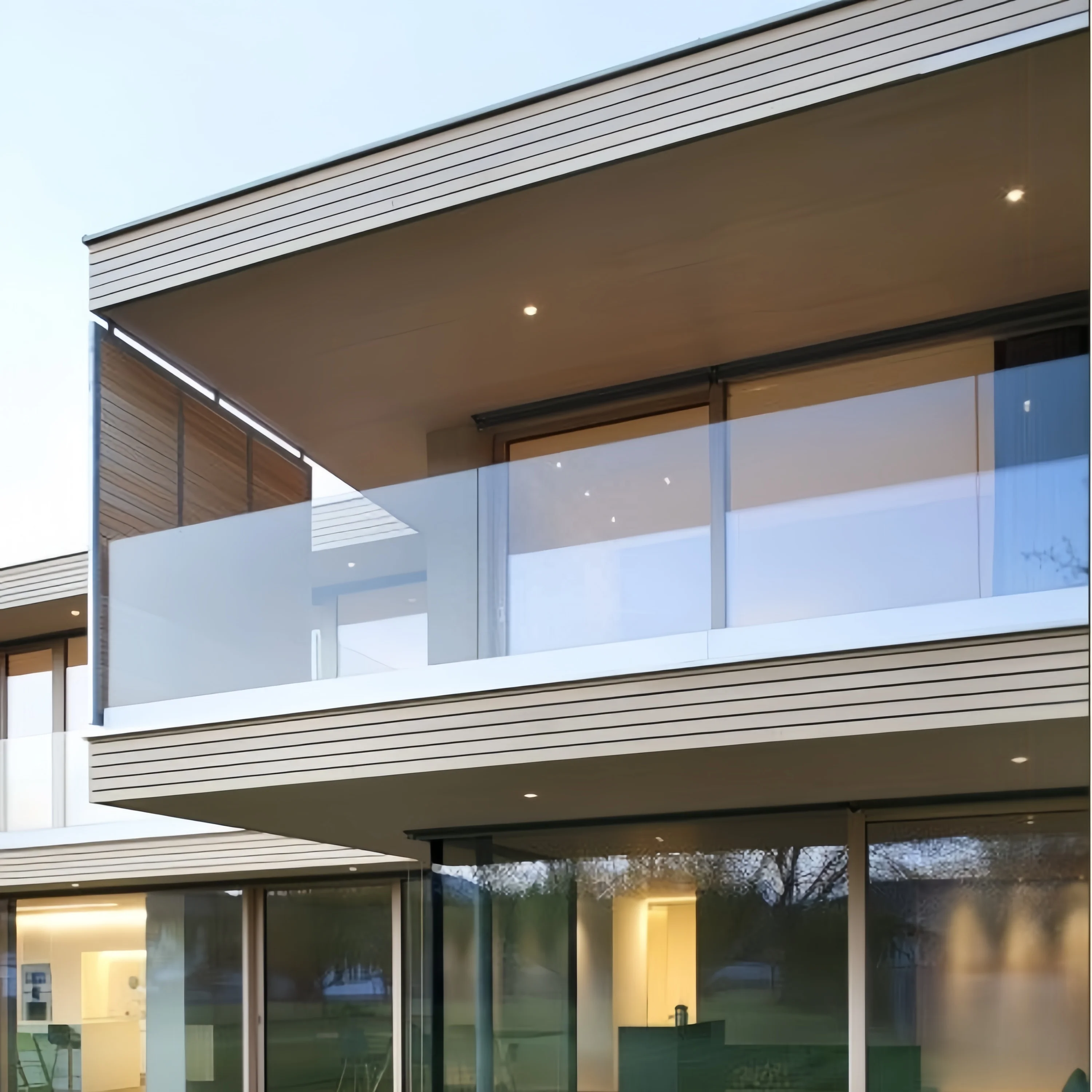 Customized American Tempered Glass Railing For Interior Stair Aluminium Channel Glass Railing Balustrade Stairs Fence for sale