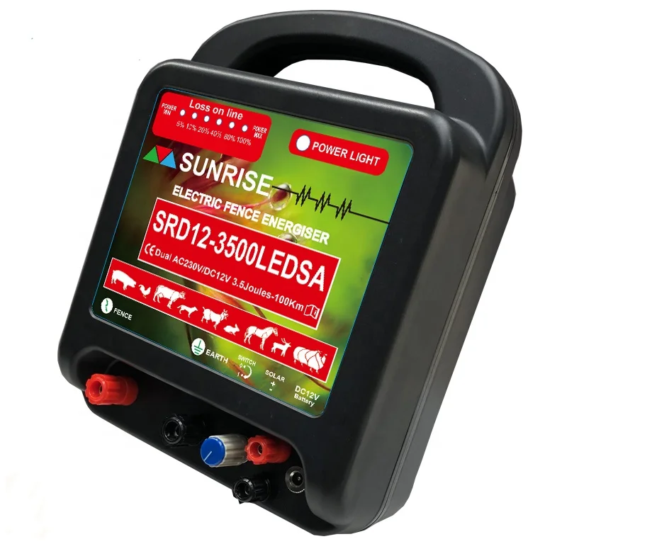 Электрическая ограда с двойной защитой от переменного/постоянного тока, мощный оградитель для лошадей, овец, крупного рогатого скота, слонов, сельскохозяйственных принадлежностей