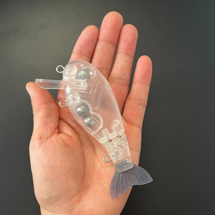 New Arrival 10cm 28g Blank Mini Bull Shad Wake Bait Unpainted Jointed Swimbait With Soft Tail Floating Bass Lure