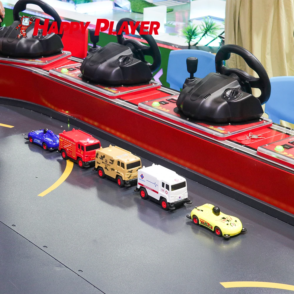 Competitive Indoor Toy Track for Children Coin Operated Games Edition Plastic Racing Car Slot Toys Diy Rail Way Car