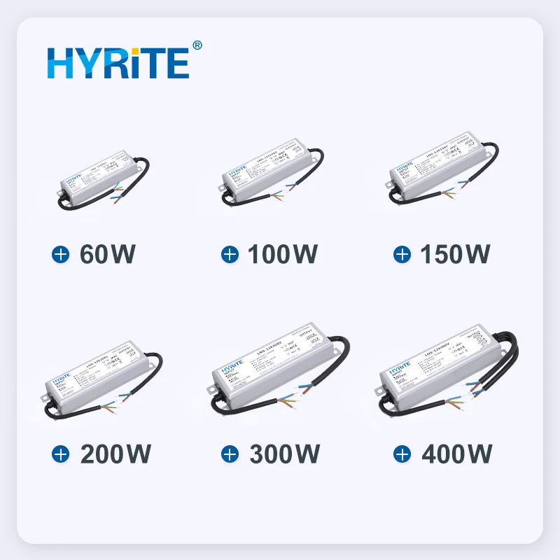 Водонепроницаемый светодиодный драйвер SMPS IP67 60 Вт 100 Вт 150 Вт 200 Вт 300 Вт 400 Вт 12 В 24 В Компактный небольшой размер импульсный Светодиодный источник питания