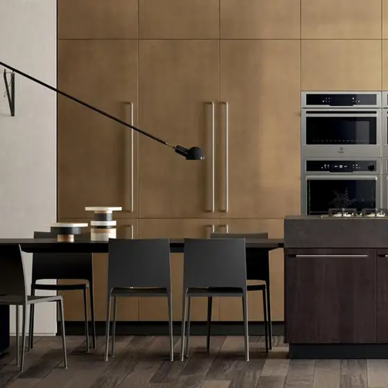 Whole sale quality modern kitchen cabinet with island stone top table