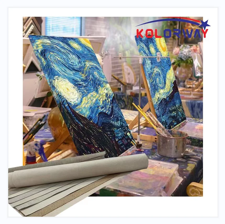 Хорошее качество, Художественная ткань, рулон хлопково-льняного холста для ручной росписи и рисования