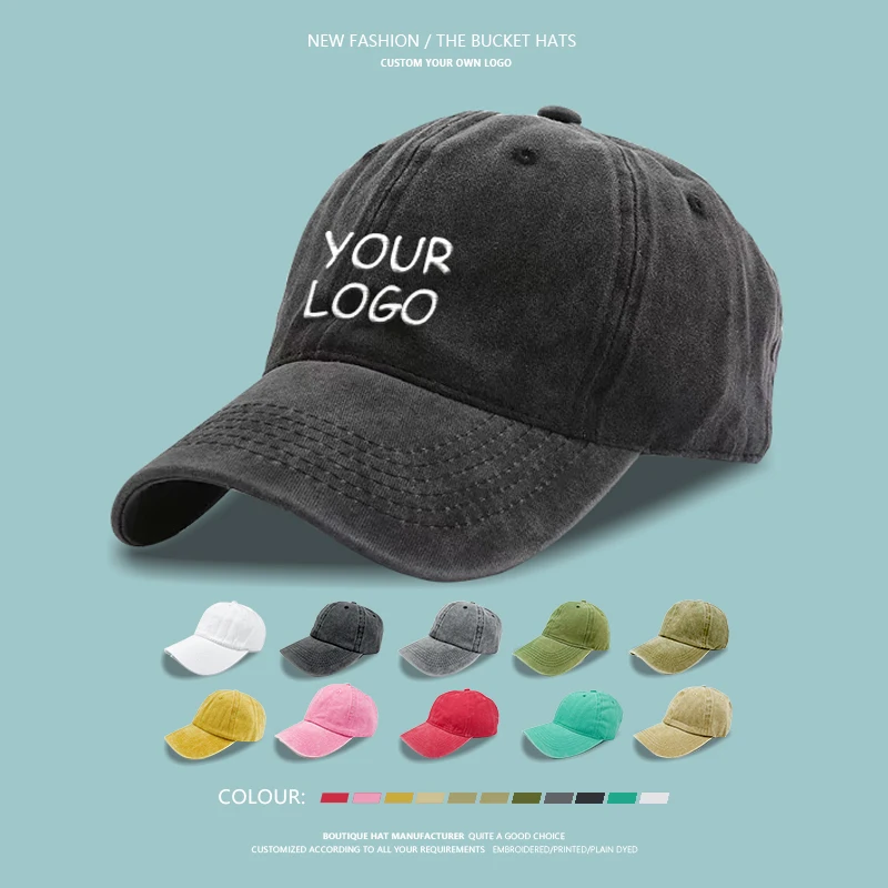 Изготовленный на заказ в винтажном стиле ретро бейсболки 6 панели Проблемных Мыть низкий профиль 22 цвета хлопок пустой взрослых Бейсбол Dad подходят шляпы