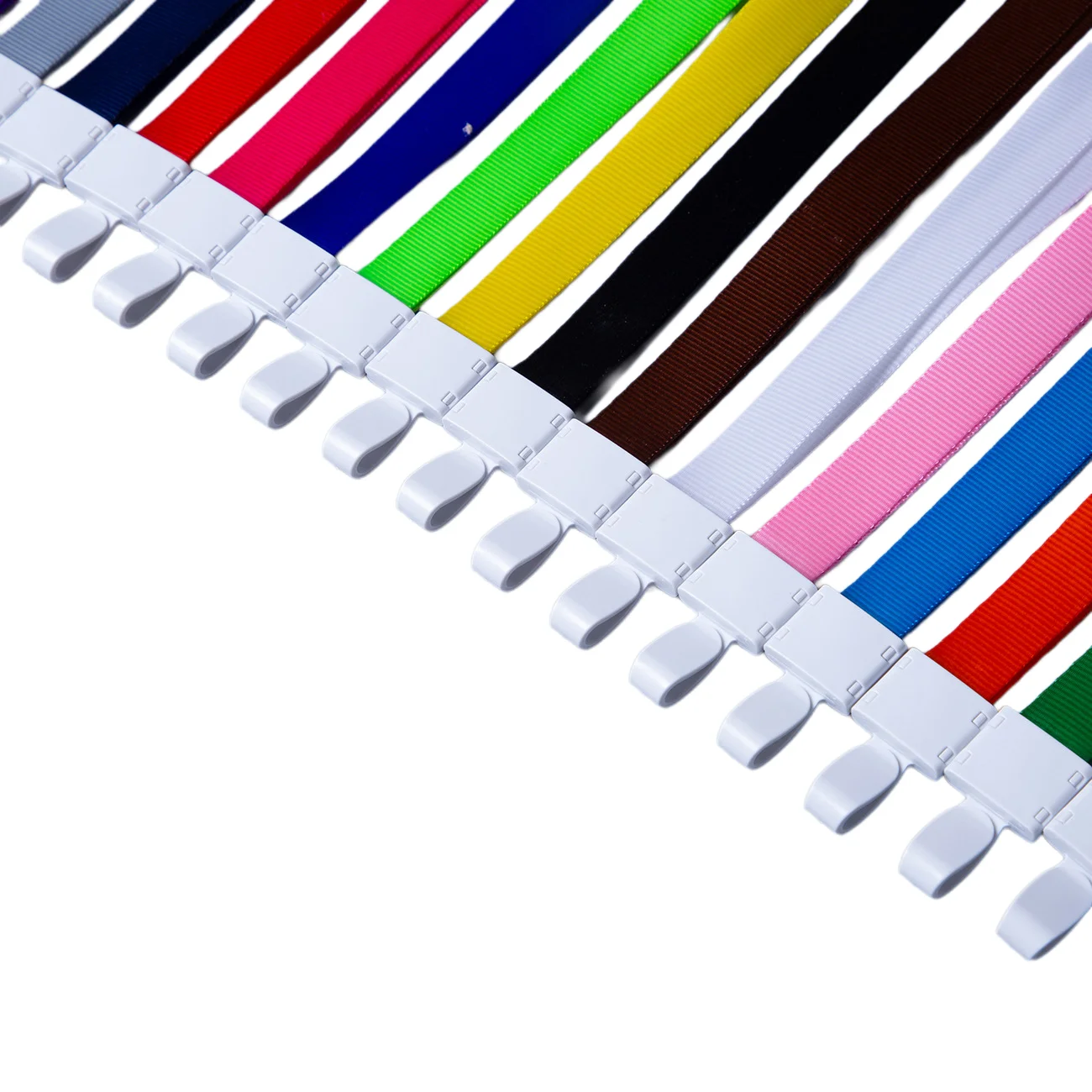 In Stock Wholesale Bulk Solid plain Colors No Logo Events Thick Long Plain Lanyard 1.5cm wide Lanyard With white plastic Hook