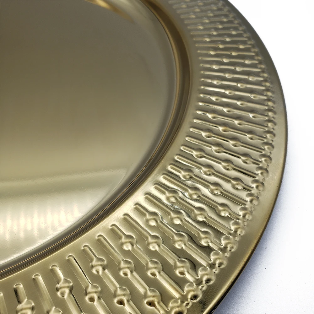 New Design Wedding Charger Plates Gold Stainless Steel