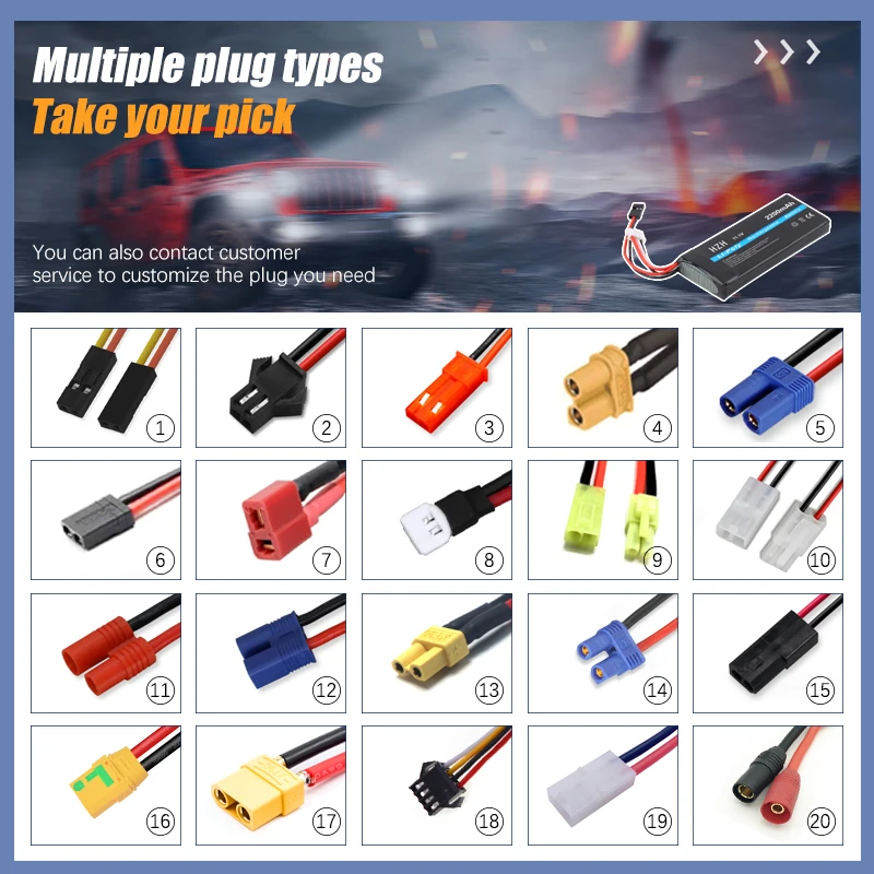 High Rate Battery 2200mAh 11.1V 8C Drone Quadcopter air Wing Aircraft Multi-rotor Remote Control Boat Cell