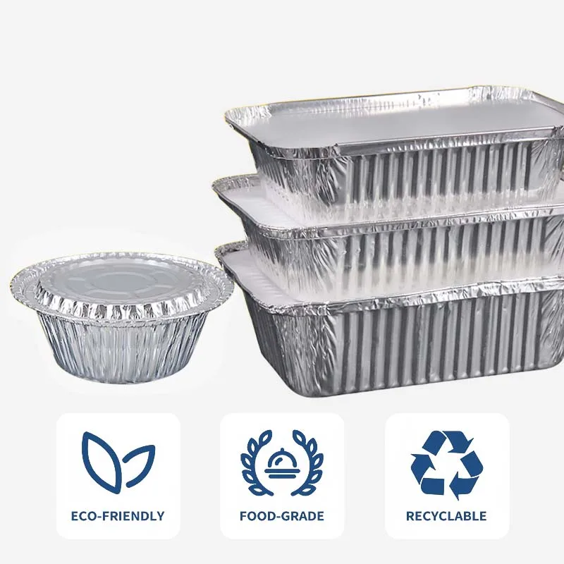 Aluminum Silver Foil Container With Lid disposable Disposable Aluminum Foil Container aluminum foil