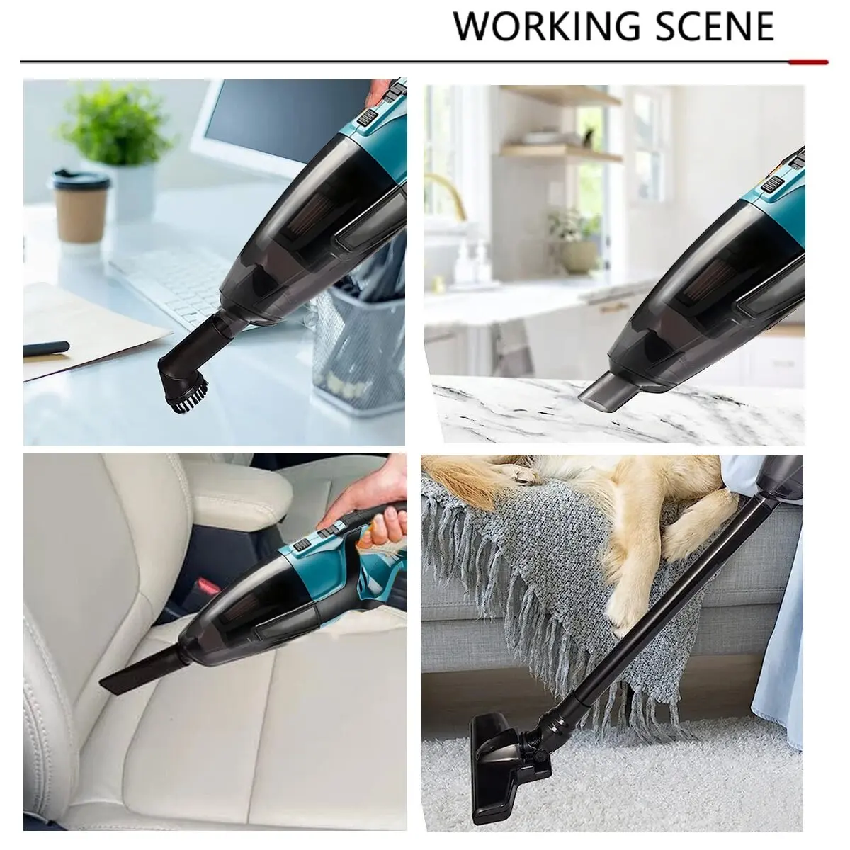 Handheld Powerful Wireless Car Vacuum Cleaner High Power Cordless Portable Wide Application Vacuum Cleaner (Battery Excluded)