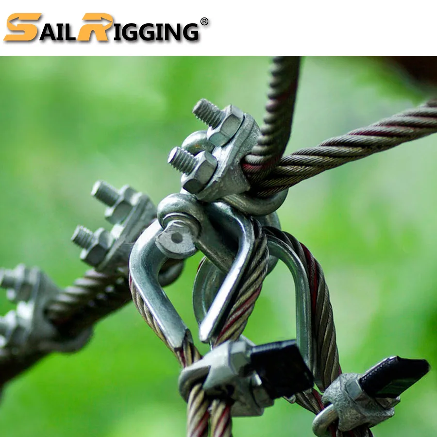 Wire Rope Clips DIN1142 Yellow Galvanized Wire Rope Clip Malleable Steel Cable Clamp