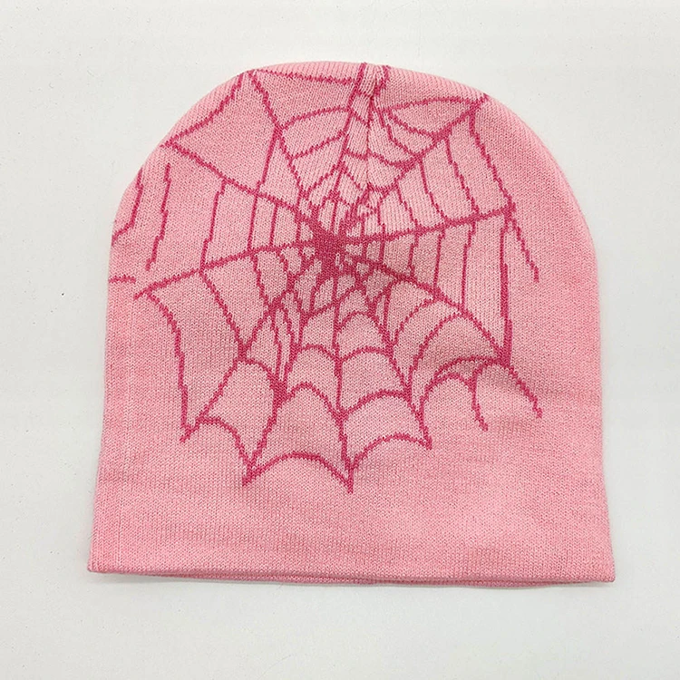 Custom logo manufacturers winter skull cap 85%acrylic 15%spandex jacquard knitted beanie hat for women men