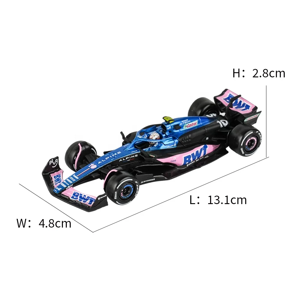 1:43 Bburago для BWT Alpine 2023 F1 Racing A523 mula One литые машины Коллекционная модель автомобиля игрушки акриловая коробка
