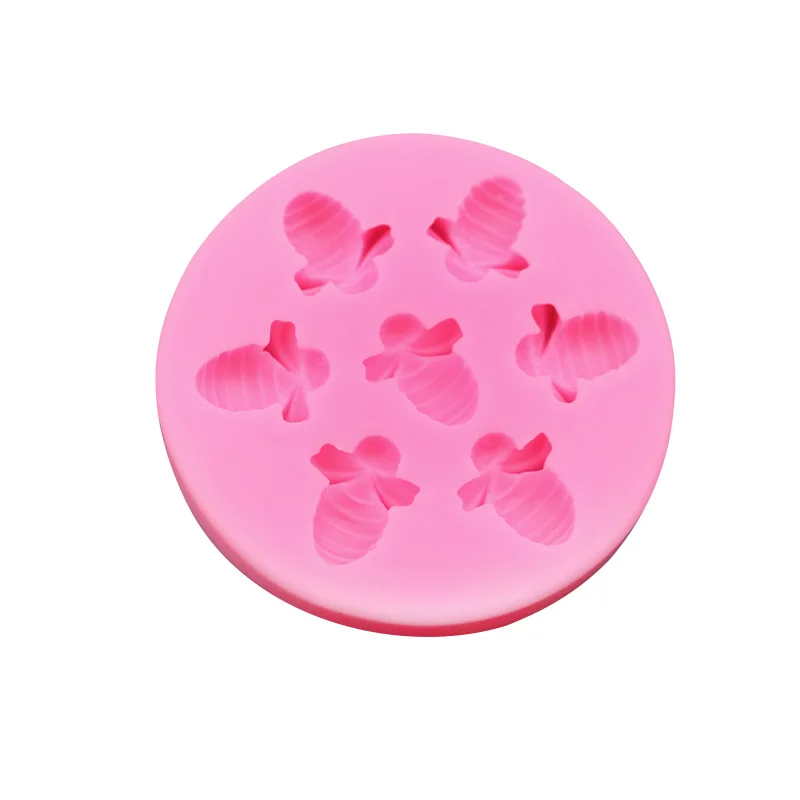 233 7 hold cute small bee shape silicone chocolate resin mold diy hand make children clay mold reused cake decoration baker tool