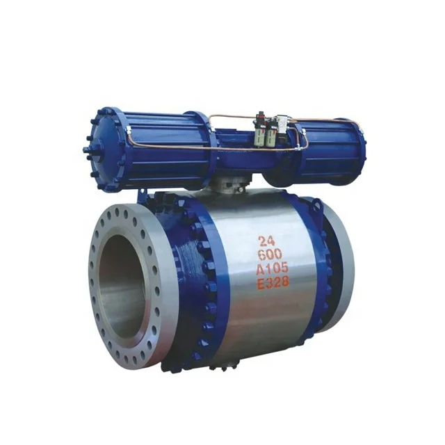Trunnion Mounted Large size 24 Inch DBB Pneumatic Actuated Flanged Ball Valve