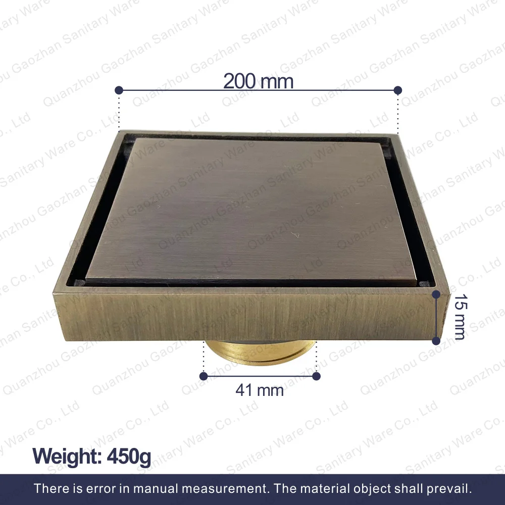 High Quality Invisible Drainage Black Gold Sink Waste Hair Grate Toilet Channel Concealed Inch Strainer Floor Drain