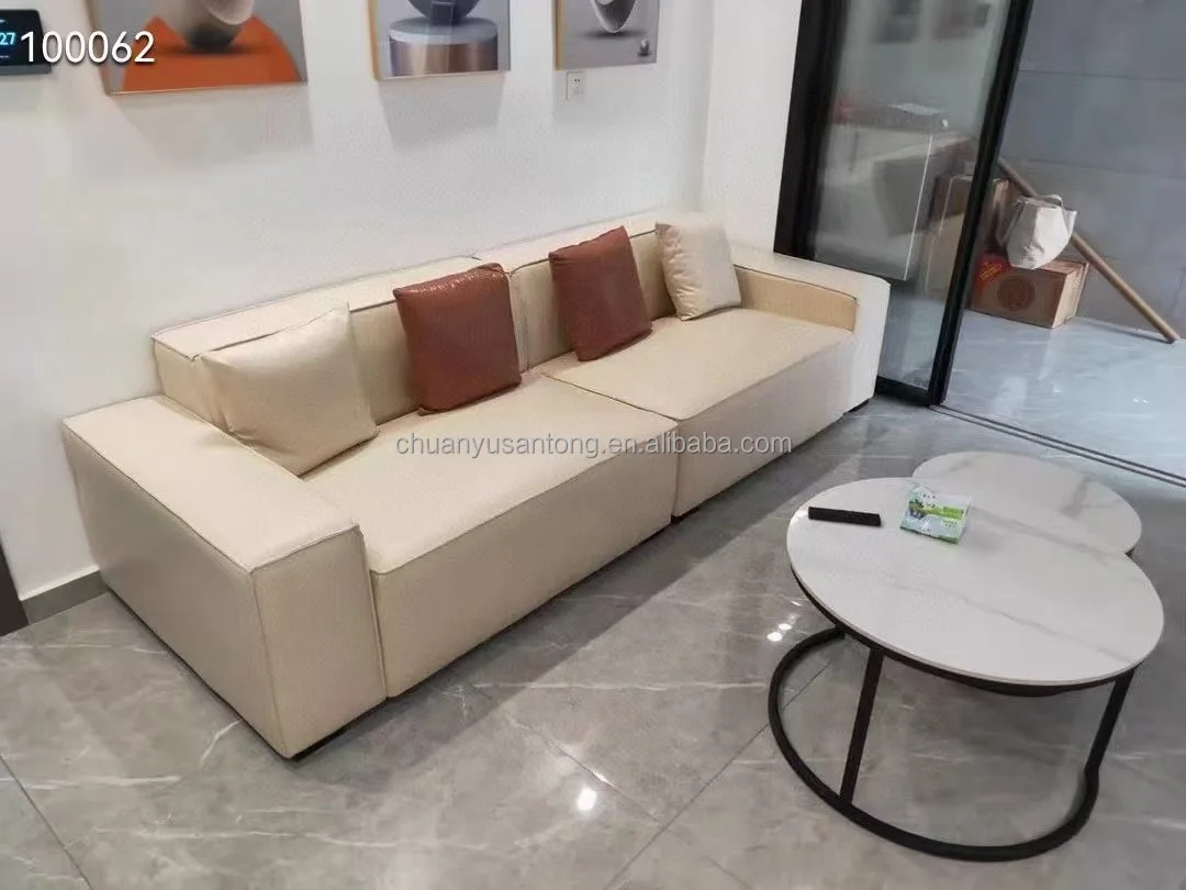 Home Furniture leather sofa set modern sectional sofa light luxury simple design sofa set living room furniture