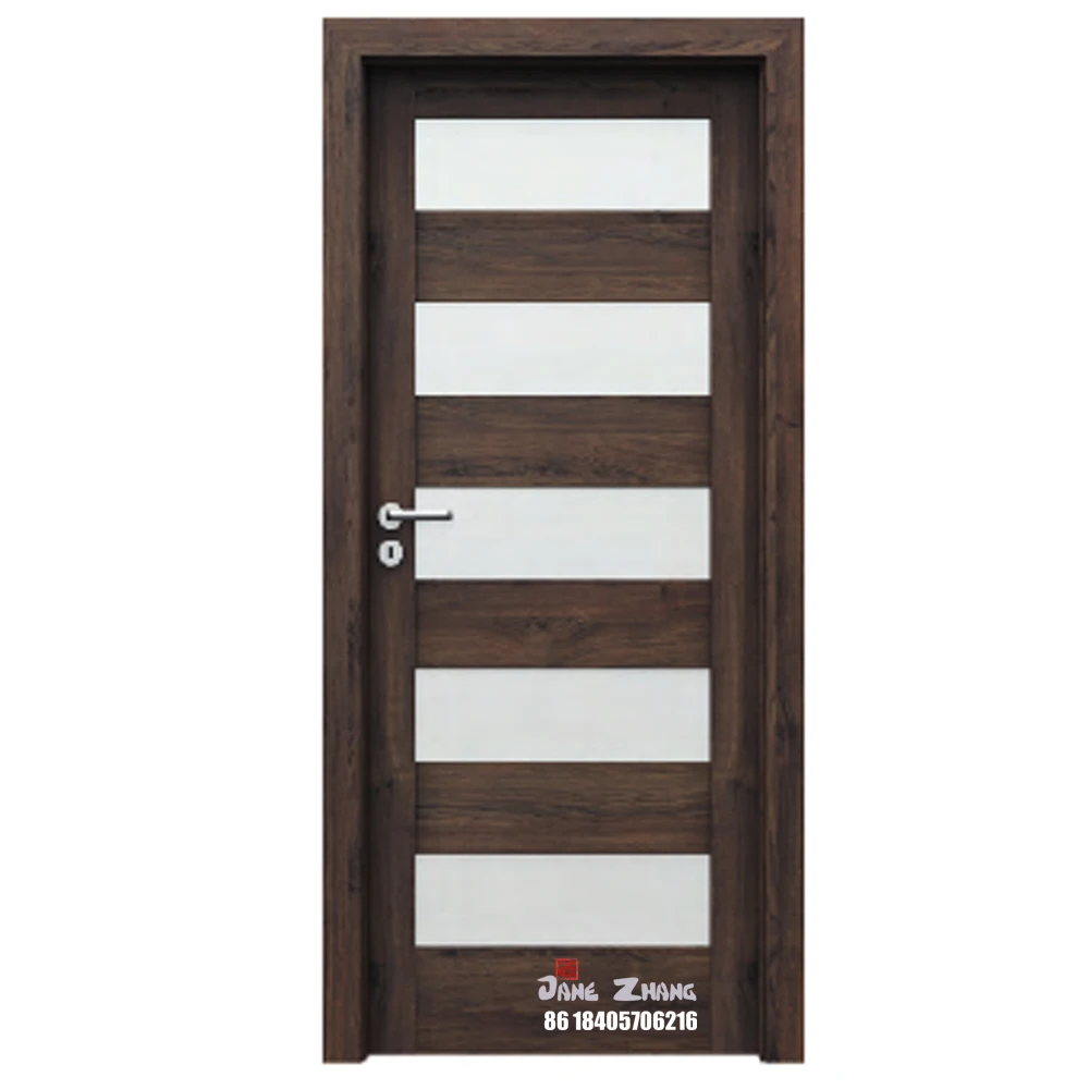 Luxury Interior Wooden Door Design White Color Solid Wood Three Panel Doors room door