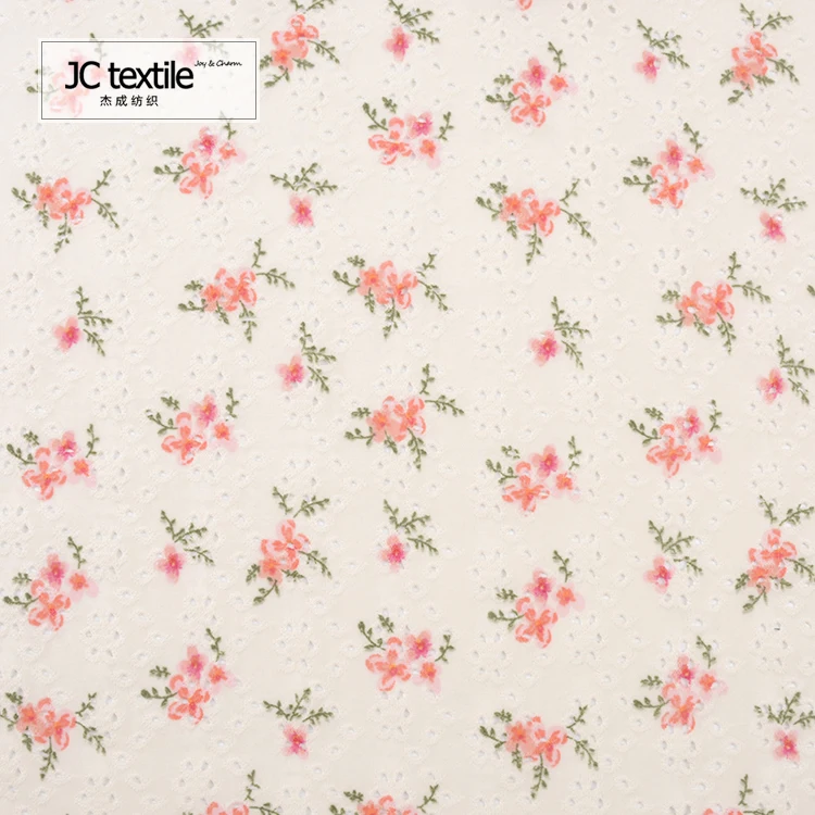 JC-K2165 Manufactory polyester spandex  embroidery  like wholesale floral jacquard  knit fabric