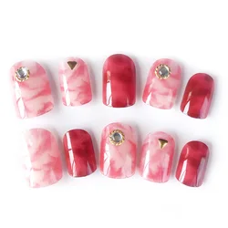 S10 artifical short geometric figure fake nail tips coloured nail 24 pcs wholesale false acrylic tips nail set