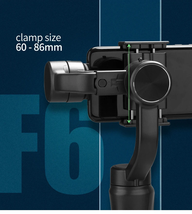 Горячая F6 ручной 360 Вращение на лицевой панели стабилизатор мобильного телефона карданный 3-осевой и портативный монопод с шарнирным замком Стабилизатор камеры Gimbal для Vlog