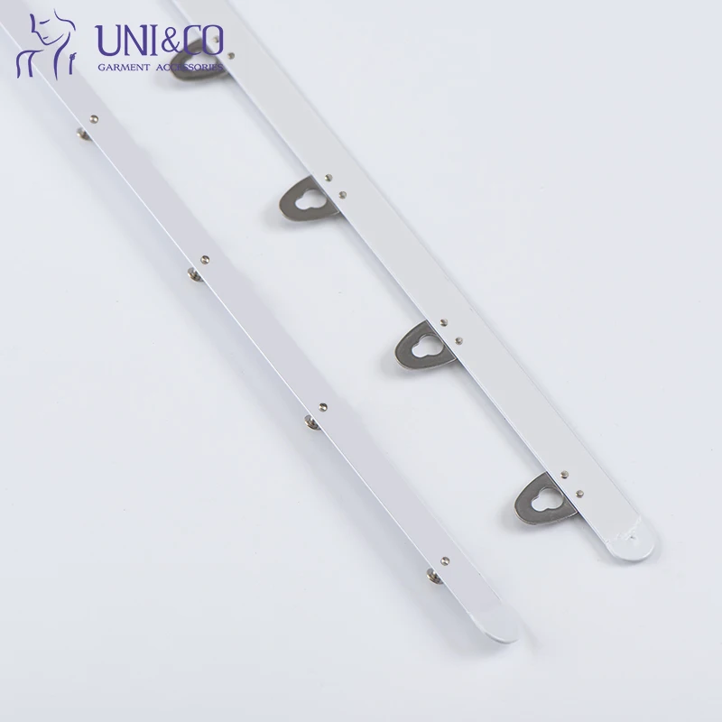 Gold Copper 3 Buttons Coated Flat White Steel Bone For Corset Busk