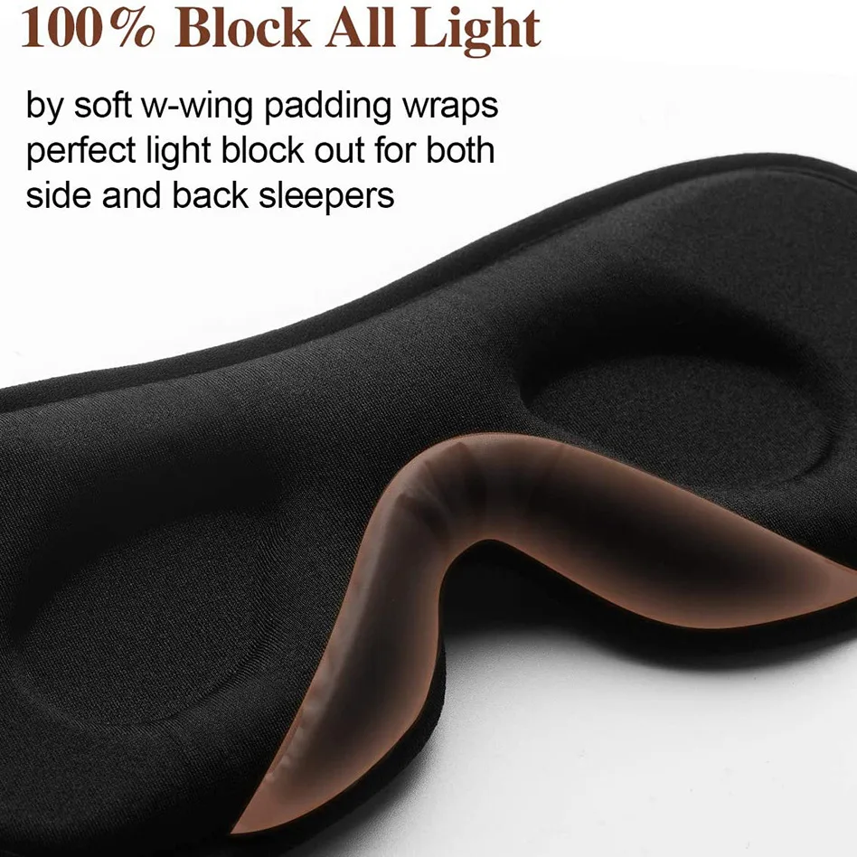 2023 luxury custom adjustable 2cm deep eye socket 3D contour Sleep soft eye masks
