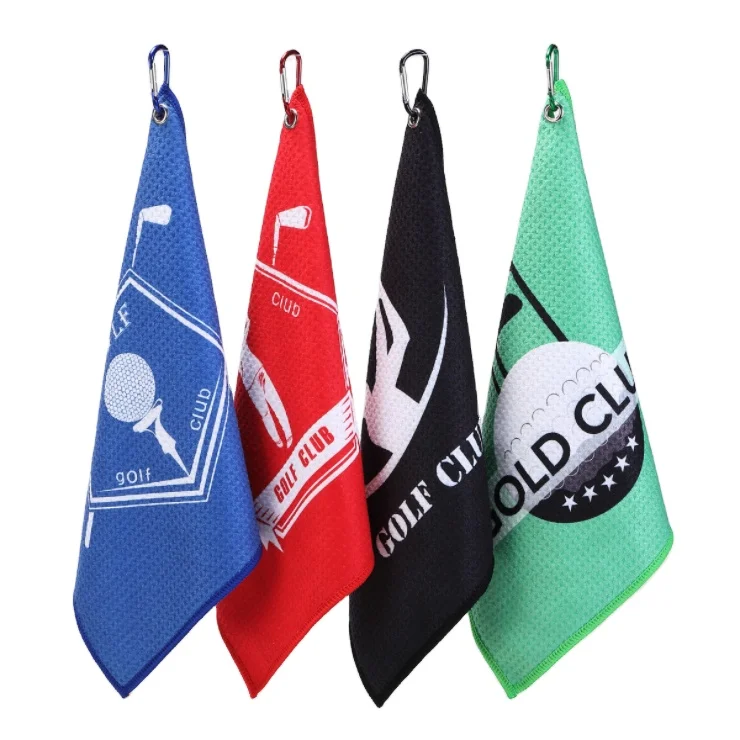 Чистые полотенца из полиэстера и микрофибры с логотипом на заказ принтом сублимированное спортивное полотенце для гольфа