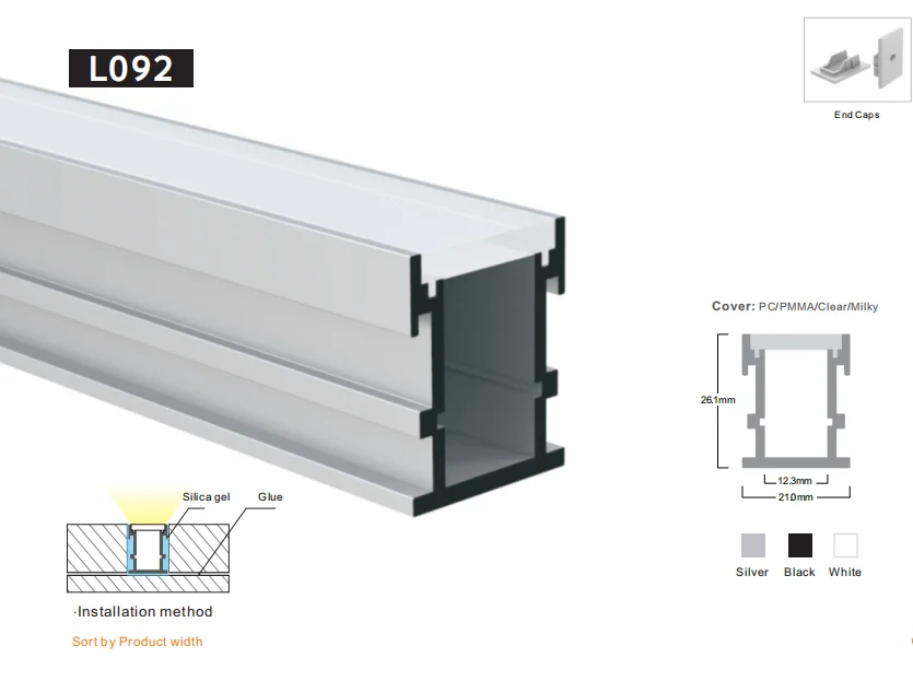 LED Profile Aluminium Channel for LED Strip  aluminum profile for led light bar