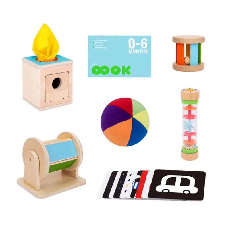 Early Education Box Cognitive Card Toy Hourglass Montessori Early Education Toys 0-6m Educational Box