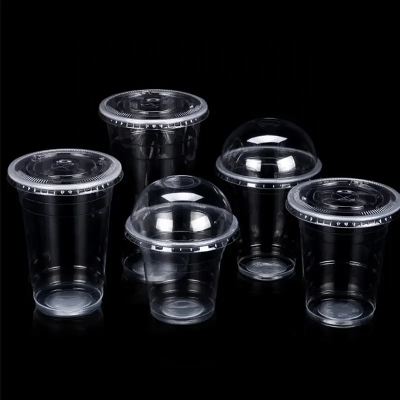 newly compostable 1oz/4oz/5oz/6oz/8oz sauce bubble tea boba beverage coffee cups clear pla biodegradable cup with seal lid