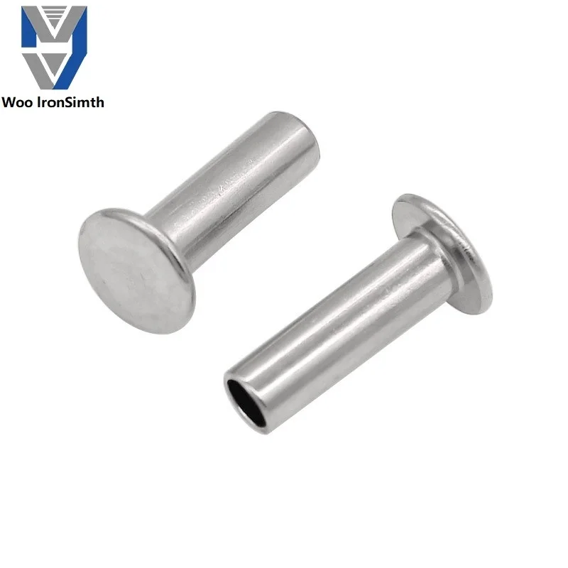 Wholesale china manufacture stainless steel Flat head semi-tubular rivets  assorted custom  Flat head semi-tubular rivets