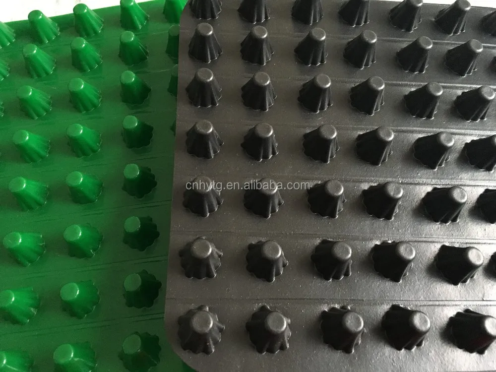 8-30mm HDPE dimpled plastic drainage sheet waterproofing drainage board